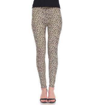 Women's Plus Size Printed Leggings Brown Cheetah One Size Fits Most Plus -  White Mark : Target
