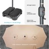 Home Zone Living 15x9 Ft Double Head Patio Umbrella with Base, 36 LED Lights, Sand Bags, UV Resistant & Waterproof, 213 LBS Total Weight, Beige Tan - 4 of 4