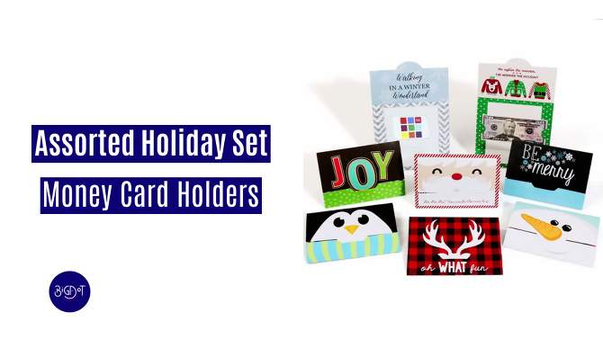 Big Dot of Happiness Assorted Holiday Cards - Christmas Money and Gift Card Holders - Set of 8, 2 of 9, play video
