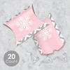 Big Dot of Happiness Pink Winter Wonderland - Favor Gift Boxes - Holiday Snowflake Birthday Party and Baby Shower Petite Pillow Boxes - Set of 20 - 2 of 4