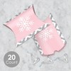 Big Dot of Happiness Pink Winter Wonderland - Favor Gift Boxes - Holiday Snowflake Birthday Party and Baby Shower Petite Pillow Boxes - Set of 20 - image 2 of 4