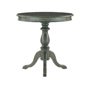Geoffrey Antique Pedestal Accent Table Aqua - Inspire Q, Blue