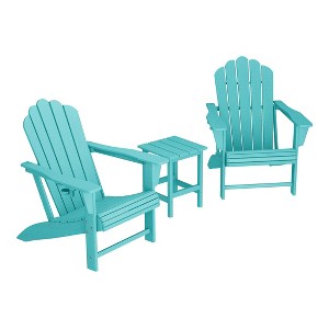 WestinTrends Highland 3-Piece Outdoor Patio HDPE Adirondack Chair With Cup Holder and Table Set - 1 of 4