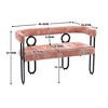 Akoasm Modern Chenille Loveseat With 2 Seater Sofa Couch With Arms Metal Legs-Pink - 3 of 4