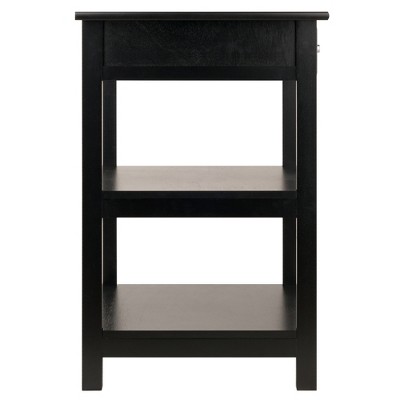 Winsome Black Composite Wood Printer Stand with Drawer and Shelves