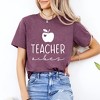 Simply Sage Market Women's Teacher Vibes Cursive Apple Short Sleeve Graphic Tee - 2 of 4