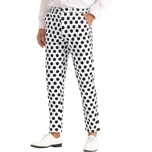 INSPIRE CHIC Men's Classic Polka Dots Pattern Flat Front Pants - 1 of 4