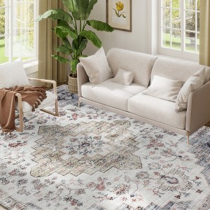 HOMCOM Area Rug, Vintage Machine Washable Rug, Non-Slip Floor Carpet for Living Room, Bedroom, Dining Room, Home Office - 1 of 4