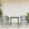 vidaXL Patio Dining Set with Cushions Table and Chairs Set Poly Rattan Glass - Gray 31.5" x 31.5" x 29.1" 2 Items - 3 of 4