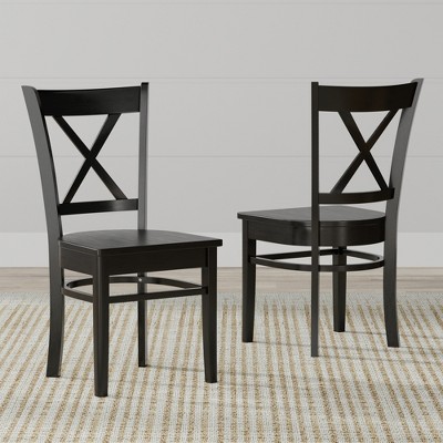 Glenwillow Home Cross Back Solid Wood Dining Chairs (Set of 2)