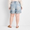 Women's Mid-Rise Wide Cuff Baggy Denim Shorts - Future Collective - 2 of 3