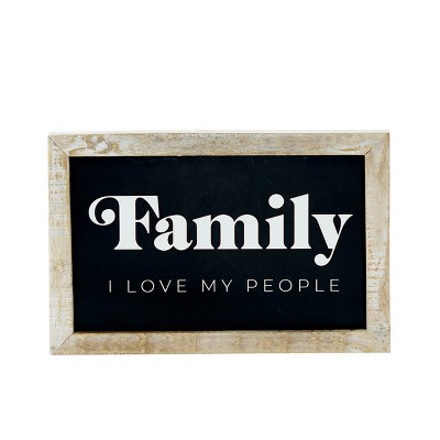VIP Wood 13.25 in. Black Family Sign
