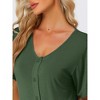 cheibear Women's Nightgown Button Down Short Sleeve Soft Modal Loose Pajama Sleepshirt - 4 of 4