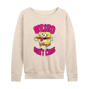 Women's - SpongeBob SquarePants - Weird Lightweight French Terry Wide Neck Long Sleeve Shirt - 1 of 4