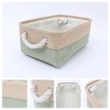 Unique Bargains Fabric Collapsible Storage Organizer Basket with Handles - 2 of 4