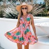 Women's Tropical Floral Print Wrap Dress with Flared Skirt - Cupshe - 4 of 4