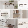 Whizmax 5 Drawers Dresser,47" Tall Farmhouse Chest of Drawers w/Sliding Barn Door, Adjustable Shelves (White) - 3 of 4