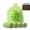 Simply Bio 50-55 Gallon Compostable Trash Bags Liners Flat-Top, Heavy Duty Extra Thick 1.57 Mil, 208.2 Liter, 100 Bags, Lawn, Yard, and Restaurant Use - 2 of 4