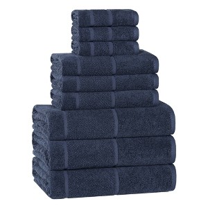Smart Twist Viscose Cotton Blend Medium Weight Solid Thick Border Towel Set by Blue Nile Mills - 1 of 4