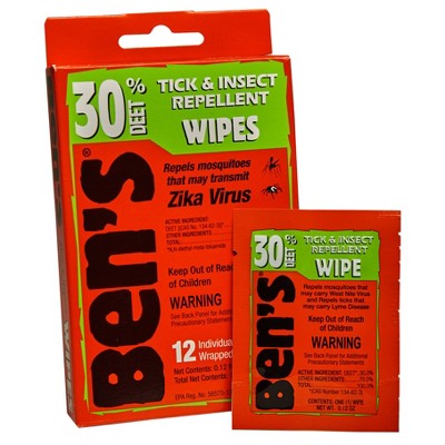 Ben's 30 Deet Wipes - 12ct