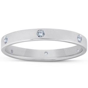 Pompeii3 14k White Gold Diamond Eternity Anniversary Band - 1 of 4