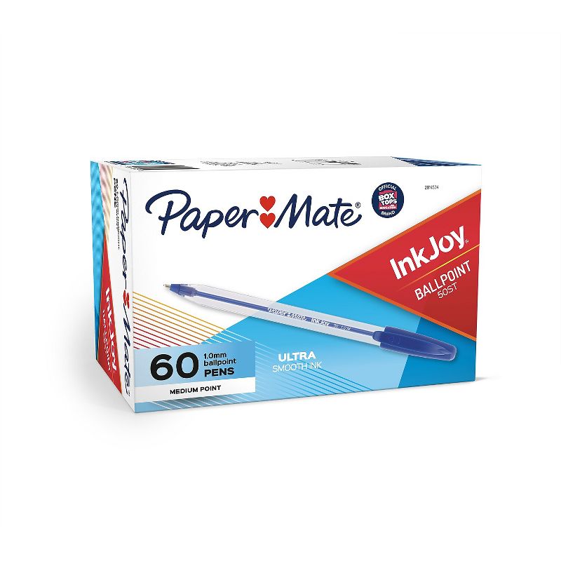 Paper Mate InkJoy 50ST Ballpoint Pens 1 mm Blue Ink 60/Pack 2014534, 2 of 8