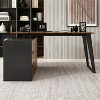 FUFU&GAGA Brown L Shaped Office Desk with Drawers Corner Computer Table - 4 of 4