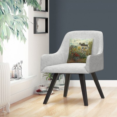 Claude Monet Garden Scene 16" Square Polyester Throw Pillow