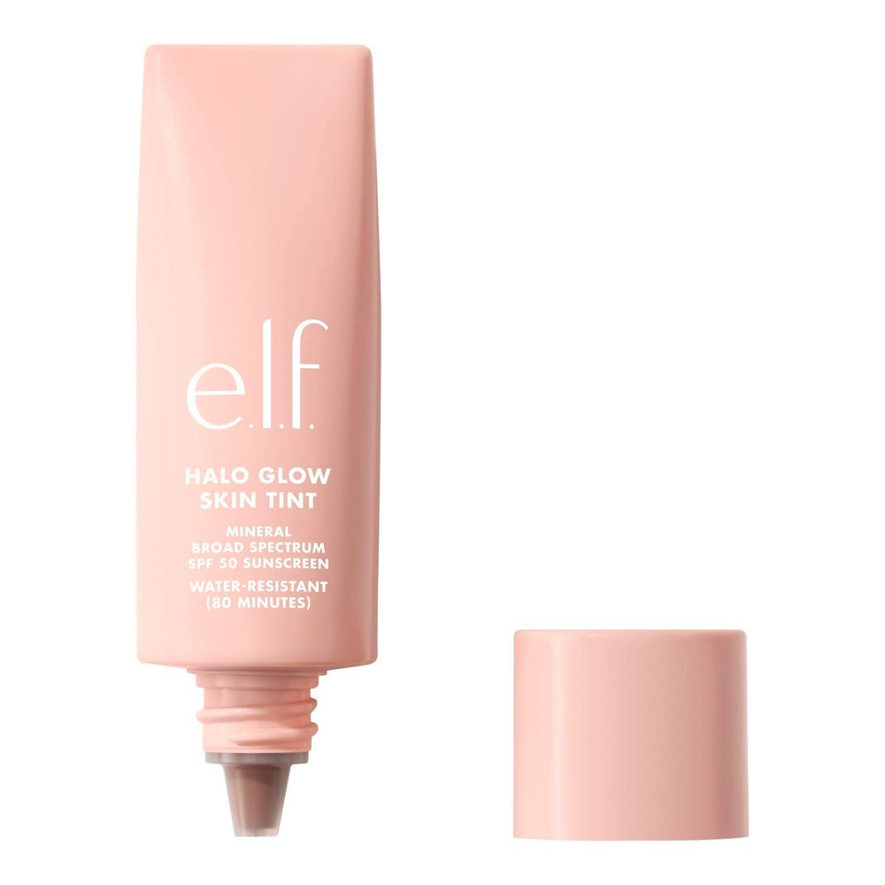 Photos - Foundation & Concealer ELF e.l.f. Halo Glow Skin Tint Light Coverage Foundation - Mineral SPF 50 - 14 Deep Warm - 1 fl oz: Paraben-Free, Vegan, Moistur 