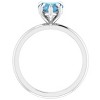 Pompeii3 7mm Blue Topaz Women's Heart Ring in 14k Gold 7mm Tall - 3 of 4