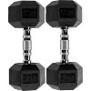 Keppi 25lb Premium Rubber Encased Hex Dumbbell, Pairs - 3 of 4