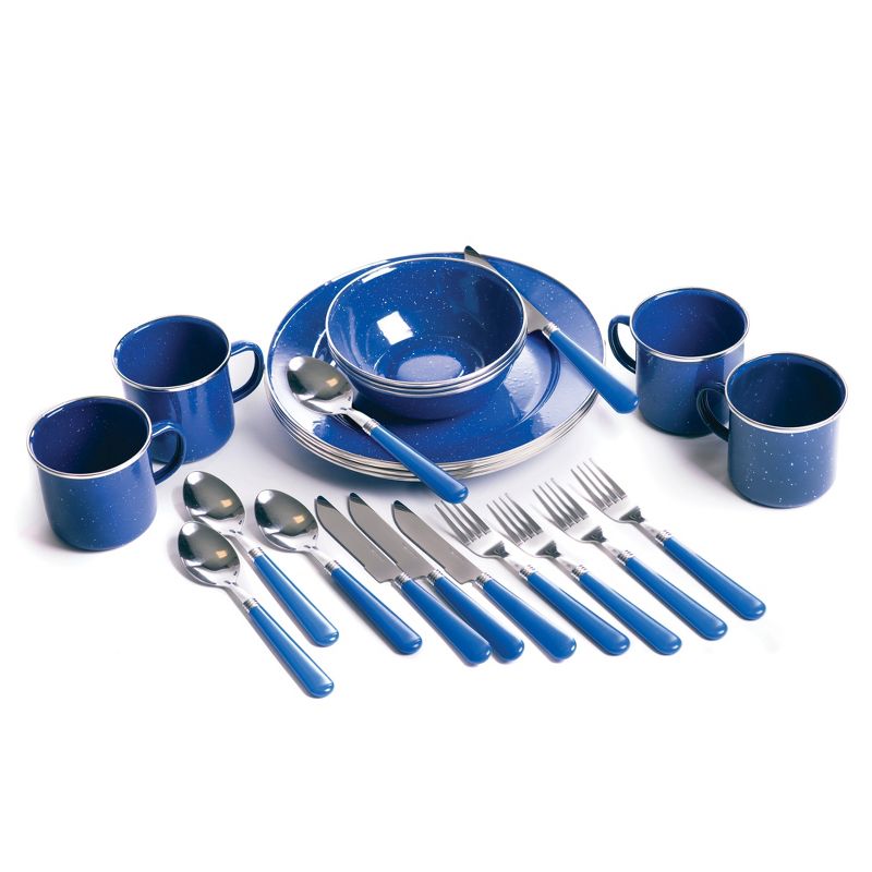 Stansport Enamel Camping Tableware Set 24 Pieces Blue, 2 of 17