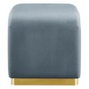 Modway Koda Performance Velvet Waterfall Stool in Brass Cadet, Blue - 4 of 4