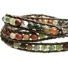 Genuine Leather Bracelet with India Agate Beads, Stainless Steel Snap Button Lock, 3-Wrap Adjustable Design - 4 of 4