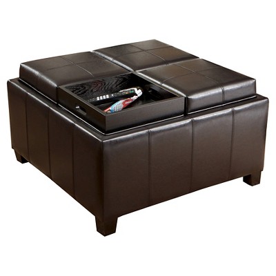 Mason Tray Top Storage Ottoman Espresso - Christopher Knight Home