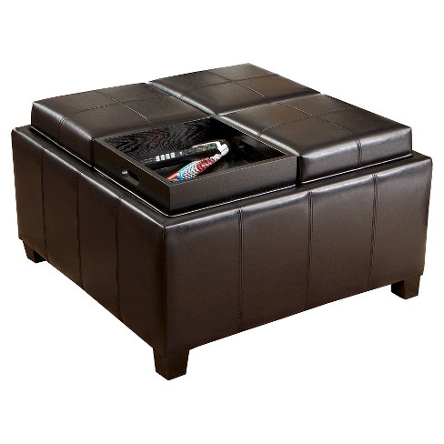 storage ottoman with tray top