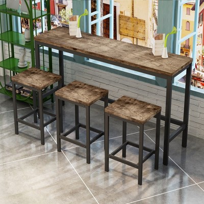 4pcs/set Kitchen Dining Table And Chairsset 3pcs Chairs With 1pc Well-crafted Table For Home, Kitchen Dining Room