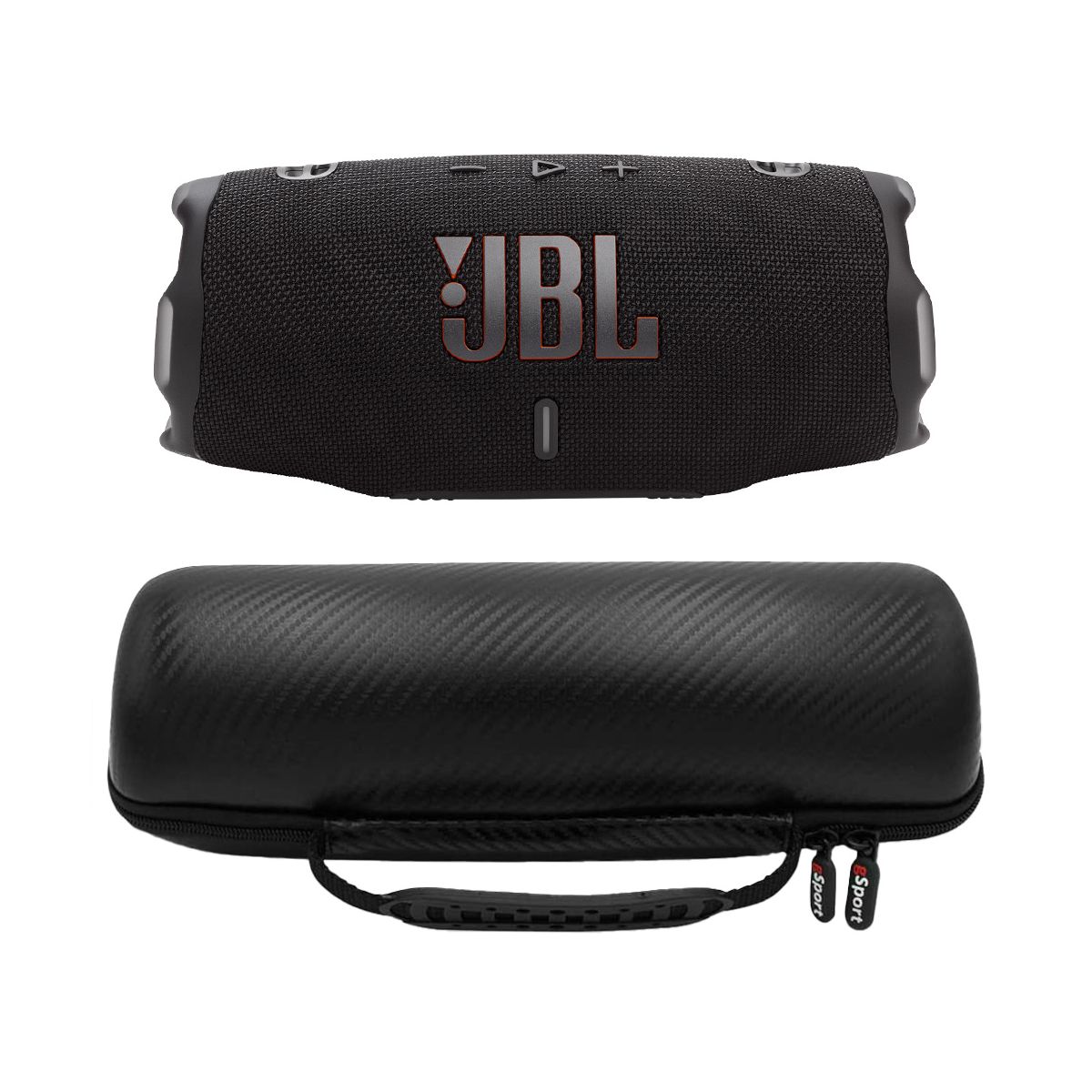 JBL CHARGE 6 Waterproof Portable Speaker Bundle with gSport Carbon Fiber Case