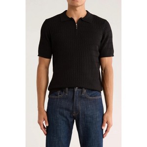 TR-PREMIUM-TRNS-543 Cable Knit Short Sleeve Half Zip Sweater - 1 of 4