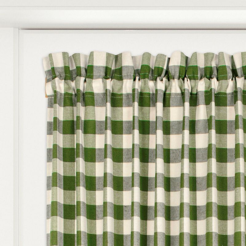 Kate Aurora Plaid Country Farmhouse French Door Curtain Panel With Matching Tieback, 5 of 6