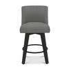 Dyonery Single Swivel Bar Stool with Back & Footrest, 26 Inch Counter Height Barstool for Kitchen Island - 3 of 4