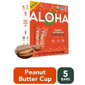 ALOHA Peanut Butter Cup Protein Bars - 9.88oz/5ct : Target