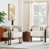 Boucle Accent Chair,Upholstered Accent Chair With Curved Backrest Armrest For Living Room Bed Room-Tanpinhause - 3 of 4