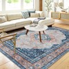 Vintage Distressed Area Rug for Living Room Traditional Medallion Stain Resistant Accent Rug - 3 of 4