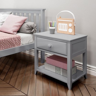 Max & Lily Nightstand with Storage Drawer, Small Solid Wood Bedside, Side Tables for Bedroom
