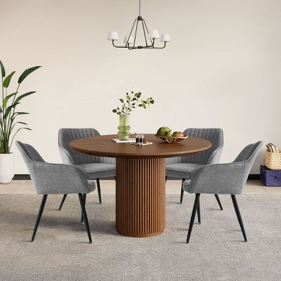 Fabric Upholstered Dining Chairs Set of 4, Seat Width 19” Dining Chair for Kitchen,Dinging Room,Living Room,Farmhouse Furniture-Tanpinhause