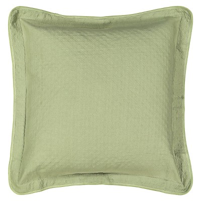 Sage Elegance Stonewashed Cotton King Sham with Vine Details