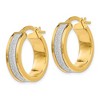 Black Bow Jewelry 6mm Glitter Infused Round Hoop Earrings in 14k Yellow Gold, 20mm - 2 of 4