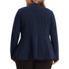 Agnes Orinda Women's Plus Size Office Work Double Lapel Button Peplum Blazers - 4 of 4