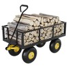 Heavy-Duty 2-in-1 Garden Wagon Utility Steel Cart with All-Terrain Tires and Removable Mesh Side Panels - 2 of 4
